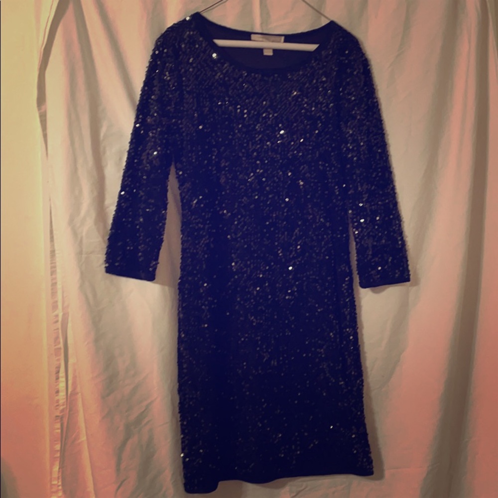 Black sequin mini dress